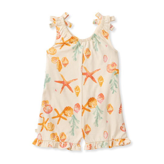Organic Cotton Starfish & Shells Baby Girl Romper
