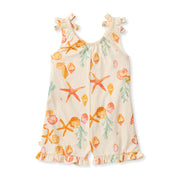 Organic Cotton Starfish & Shells Baby Girl Romper