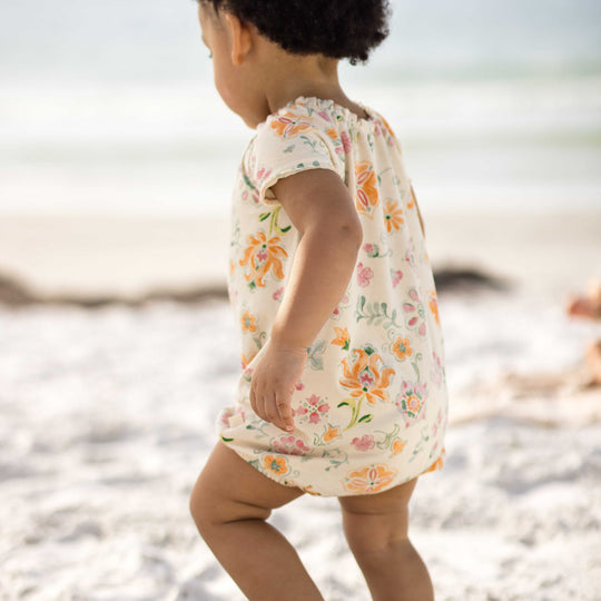 Mediterranean Floral Baby Girl 2 Pack Bubble Romper Set