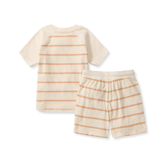 Organic Cotton Basic Stripe Tee & Shorts Set