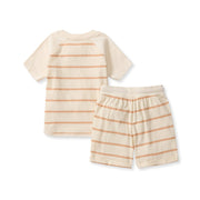 Organic Cotton Basic Stripe Tee & Shorts Set