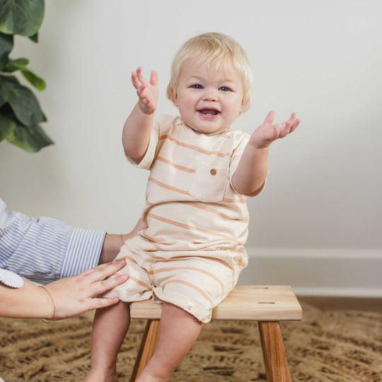 Organic Cotton Basic Stripe Tee & Shorts Set