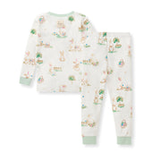 Organic Cotton 2-Piece PJ Set - Bunny Egg Hunt