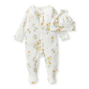 Tulip Fields Organic Cotton Jumpsuit & Hat Set