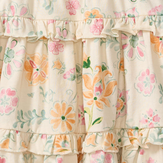 Mediterranean Floral Organic Cotton Dress & Diaper Cover