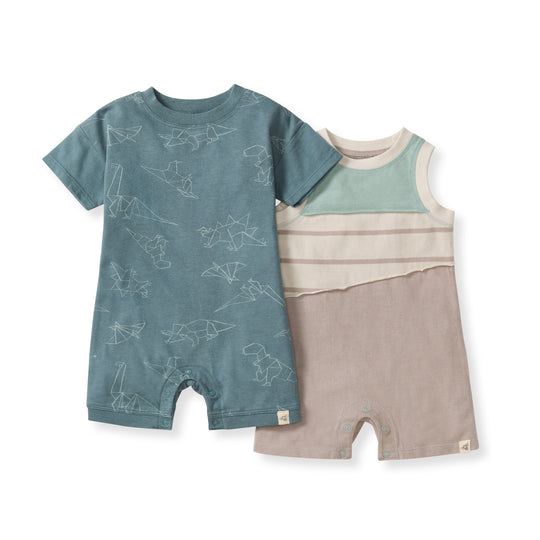 Origami Dinos 2 Pack Romper Set