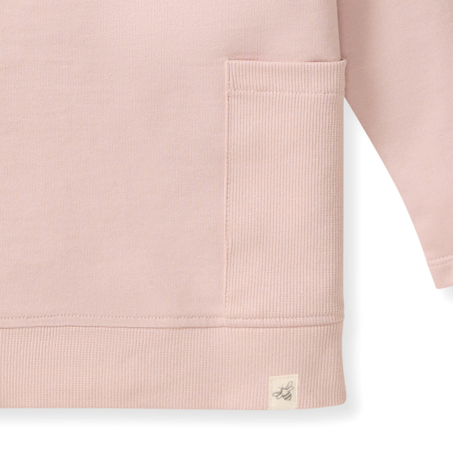 Organic Cotton Boxy Pocket Sweatshirt - Camellia
