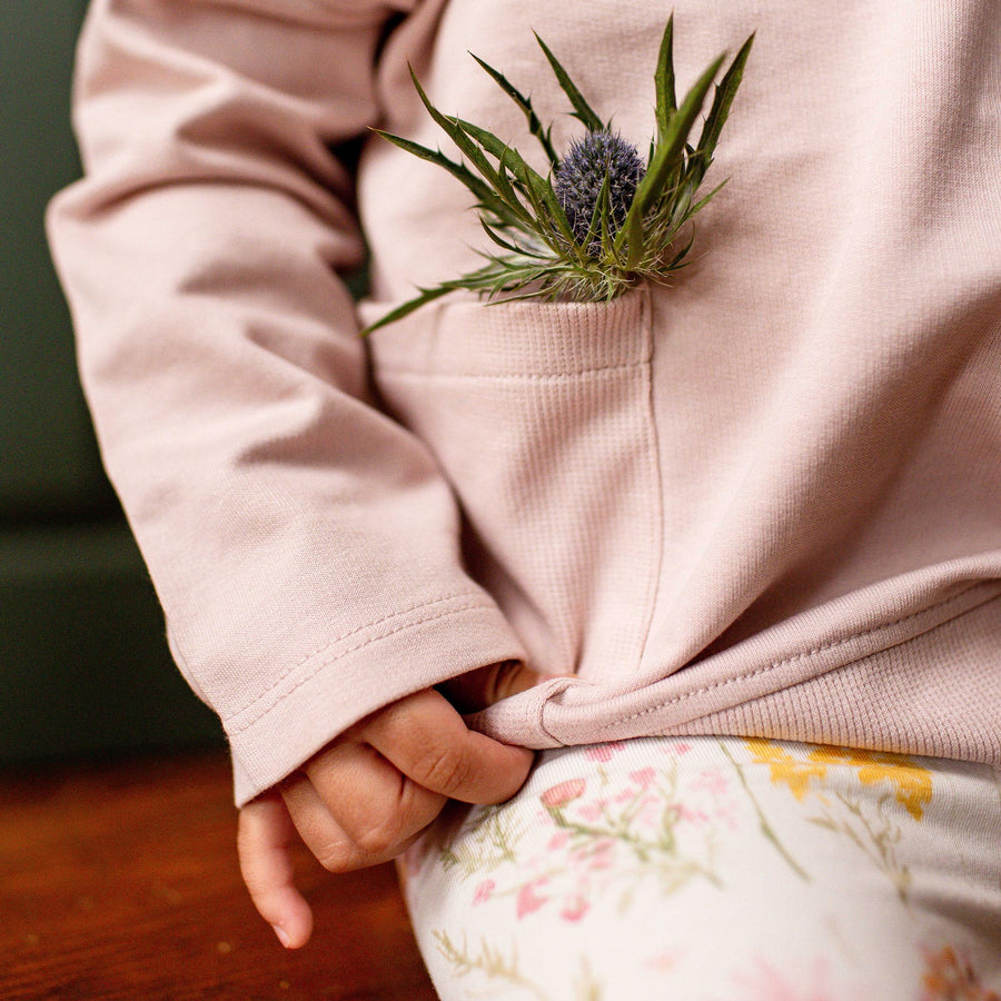 Organic Cotton Boxy Pocket Sweatshirt - Camellia