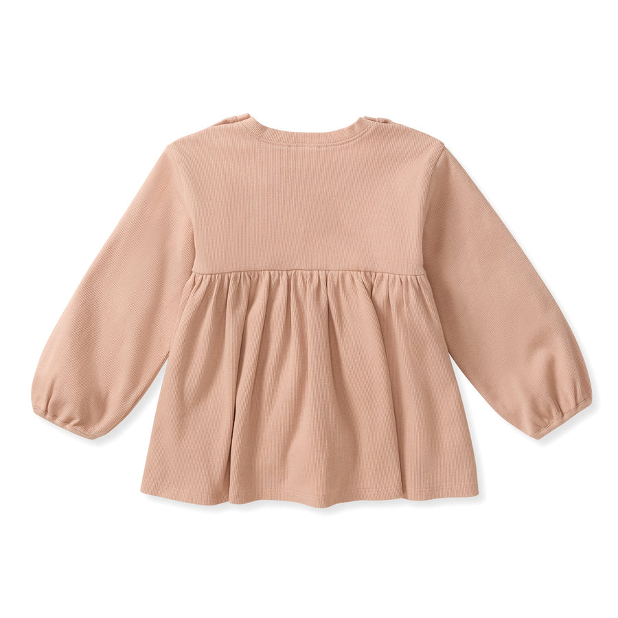 Organic Cotton Button Neck Tunic - Pink Feldspar