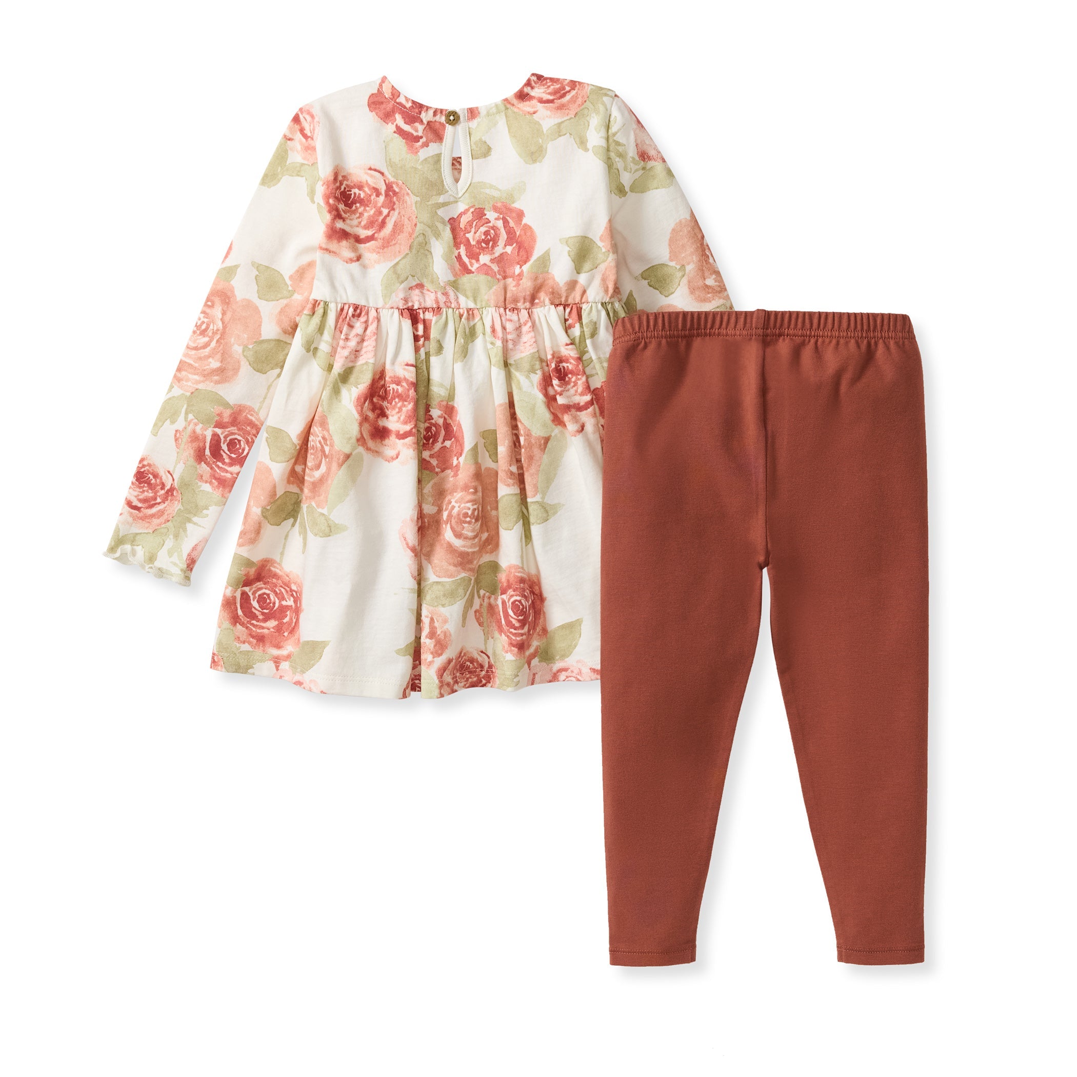 Organic Cotton Autumn Rose Tunic Set - Sequoia Bark
