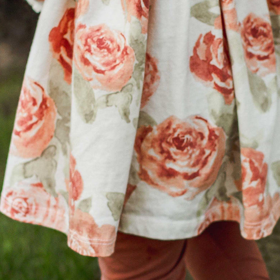 Organic Cotton Autumn Rose Tunic Set - Sequoia Bark