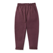 Organic Cotton Paper Bag Heart Patch Pants - Deep Plum
