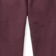 Organic Cotton Paper Bag Heart Patch Pants - Deep Plum