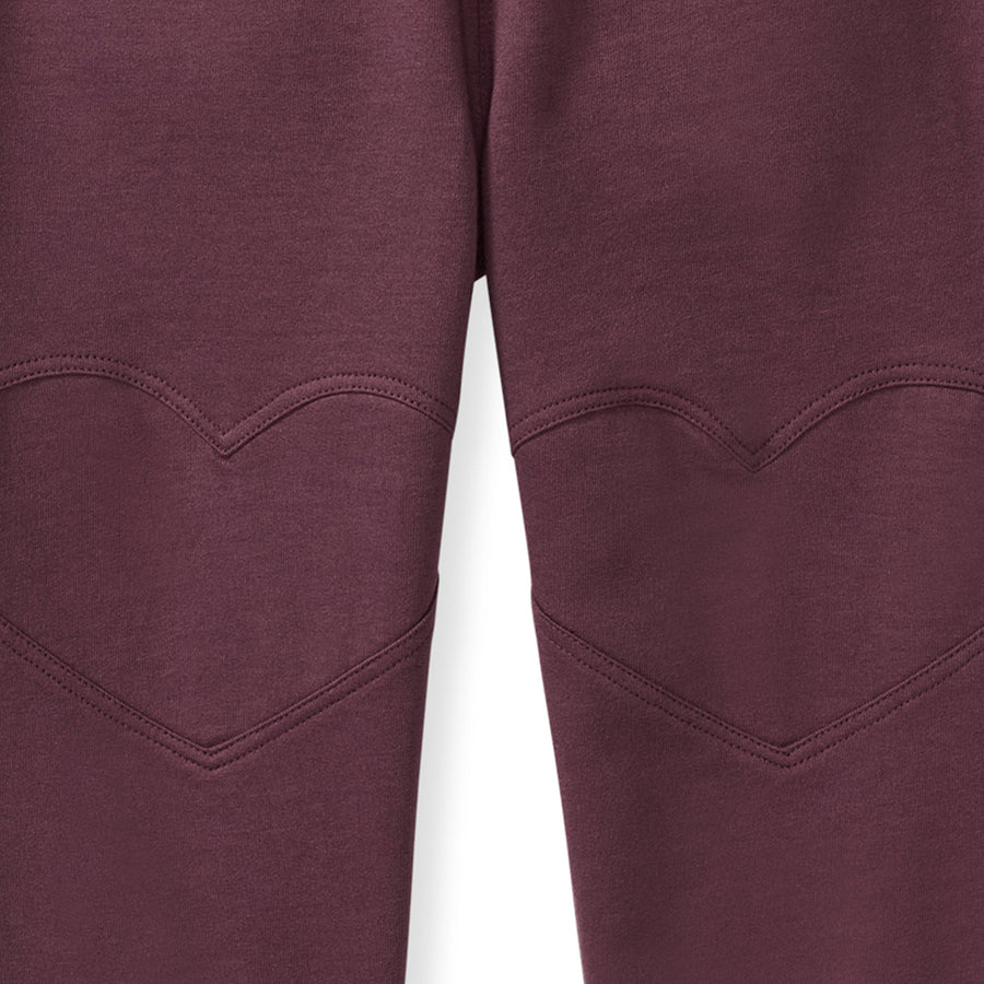 Organic Cotton Paper Bag Heart Patch Pants - Deep Plum