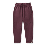 Organic Cotton Paper Bag Heart Patch Pants - Deep Plum