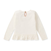 Organic Cotton  Floral Bouquet Long Sleeve Shirt - Eggshell
