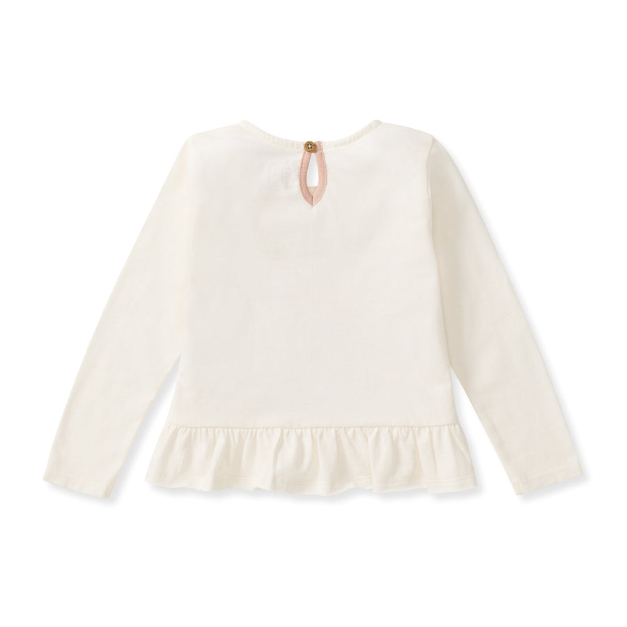Organic Cotton  Floral Bouquet Long Sleeve Shirt - Eggshell