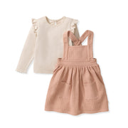 Dotted Rib Pink Feldspar Organic Cotton Shirt & Dress Set