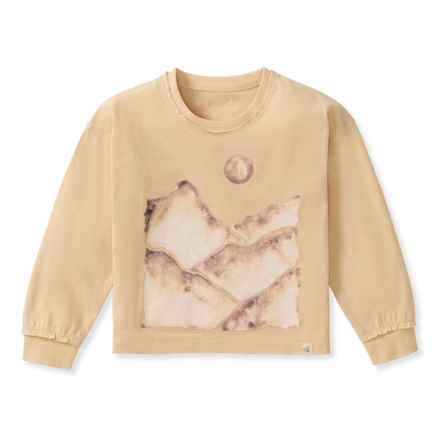 Organic Cotton  Mountains Long Sleeve Shirt - Semolina