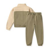 Organic Cotton Quarter Zip Collar Sweatshirt Set - Serpentine