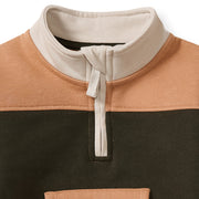 Organic Cotton Quarter Zip Collar Sweatshirt Set - Shadow