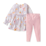 Organic Cotton Groovy Ghouls Tunic & Leggings Set - Lavender Petal
