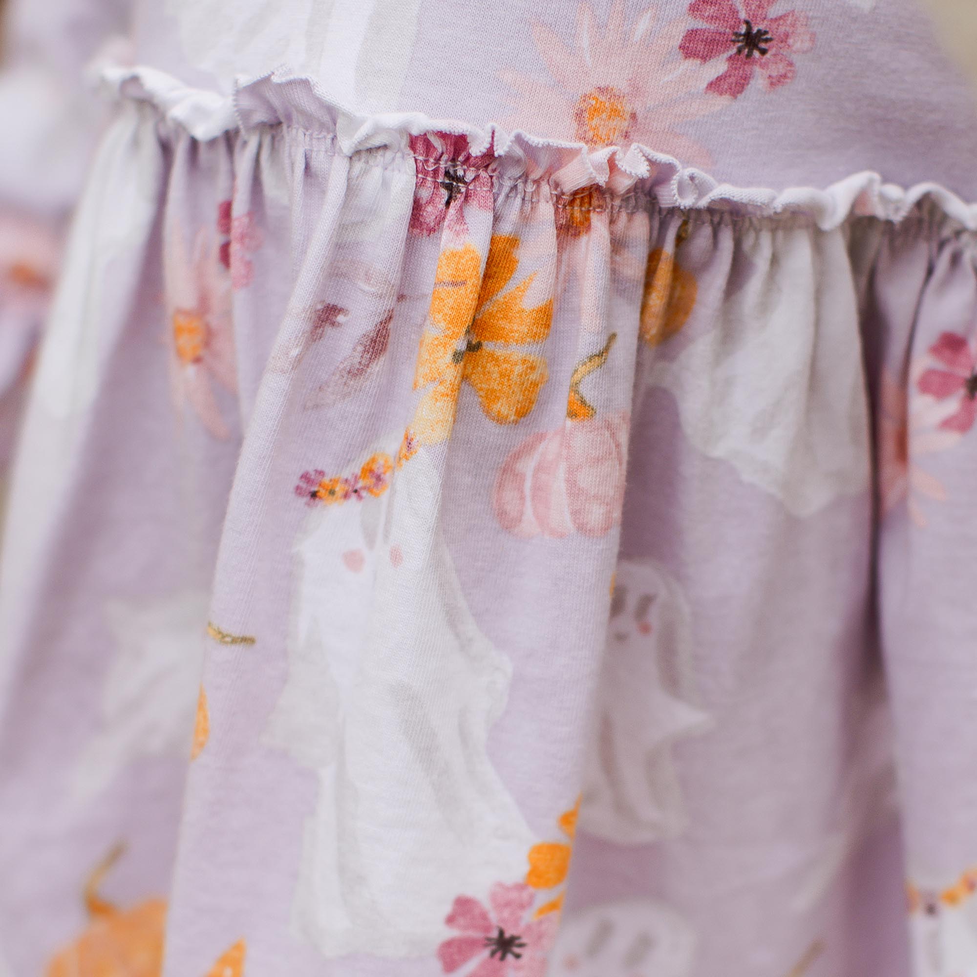 Organic Cotton Groovy Ghouls Tunic & Leggings Set - Lavender Petal
