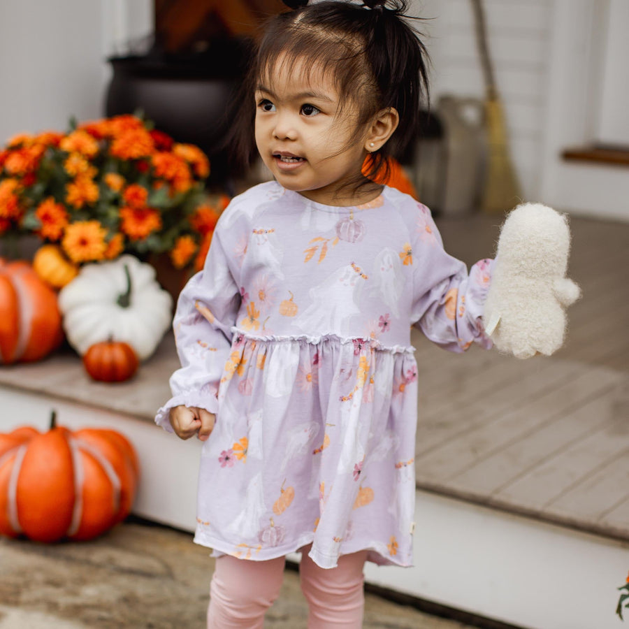 Organic Cotton Groovy Ghouls Tunic & Leggings Set - Lavender Petal