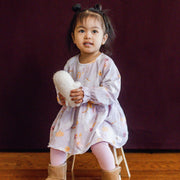 Organic Cotton Groovy Ghouls Tunic & Leggings Set - Lavender Petal