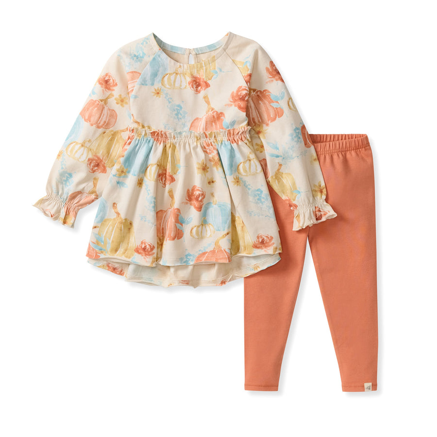 Organic Cotton Autumn Beauty Tunic & Leggings Set - Clementine