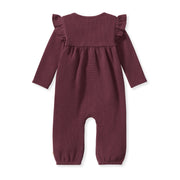 Organic Cotton Thermal Jumpsuit - Deep Plum