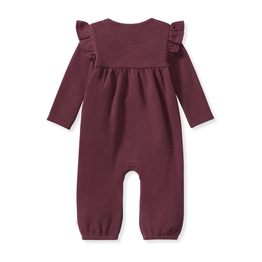 Organic Cotton Thermal Jumpsuit - Deep Plum