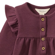 Organic Cotton Thermal Jumpsuit - Deep Plum