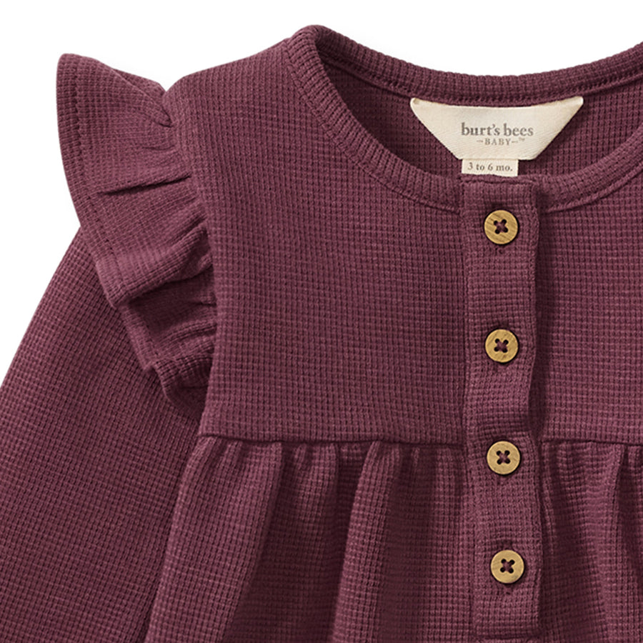 Organic Cotton Thermal Jumpsuit - Deep Plum