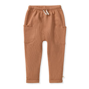 Organic Cotton Waffle Thermal Pant - Camel