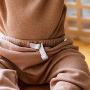 Organic Cotton Waffle Thermal Pant - Camel