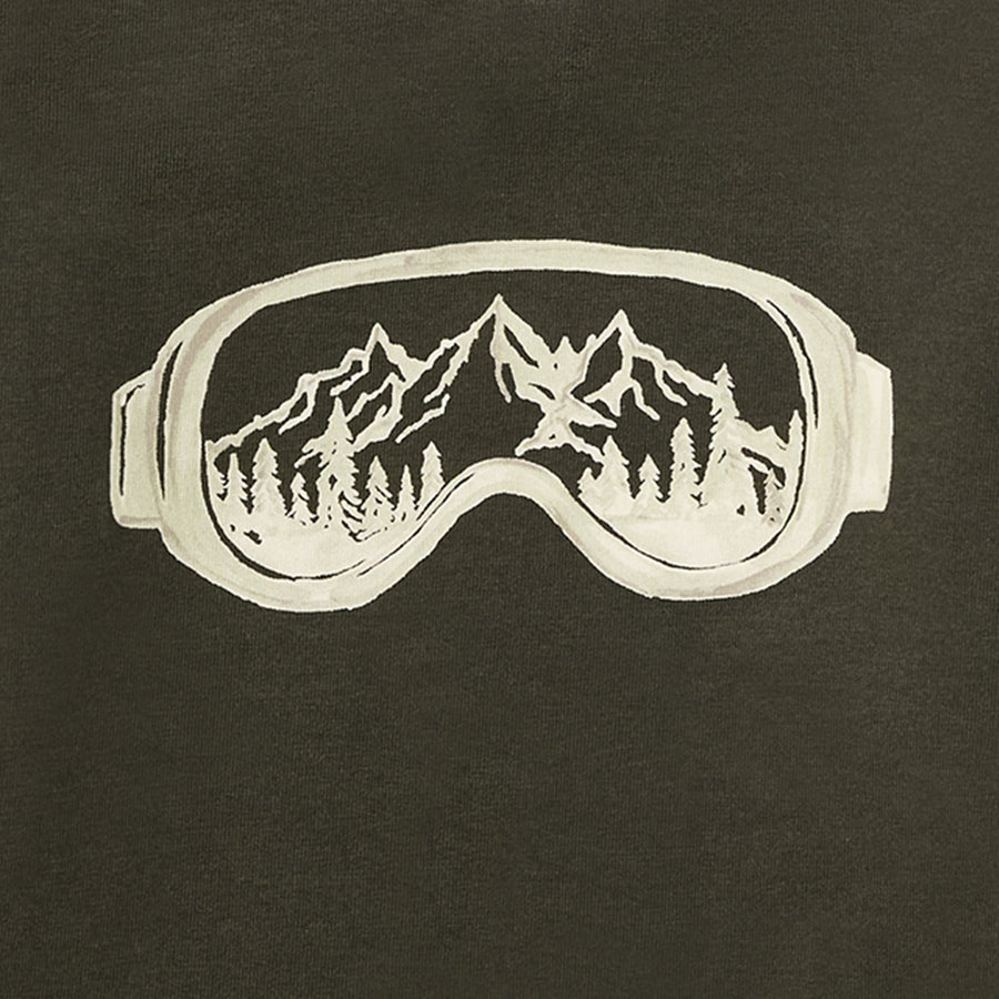 Organic Cotton Snow Goggles Graphic Long Sleeve Shirt