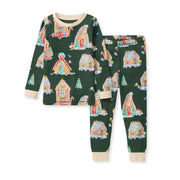 Organic Cotton 2-Piece PJ Set - Gingerbread Houses