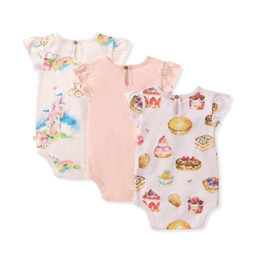 3 Pack Pastry Shop & Pretty Princess Girl Bodysuits