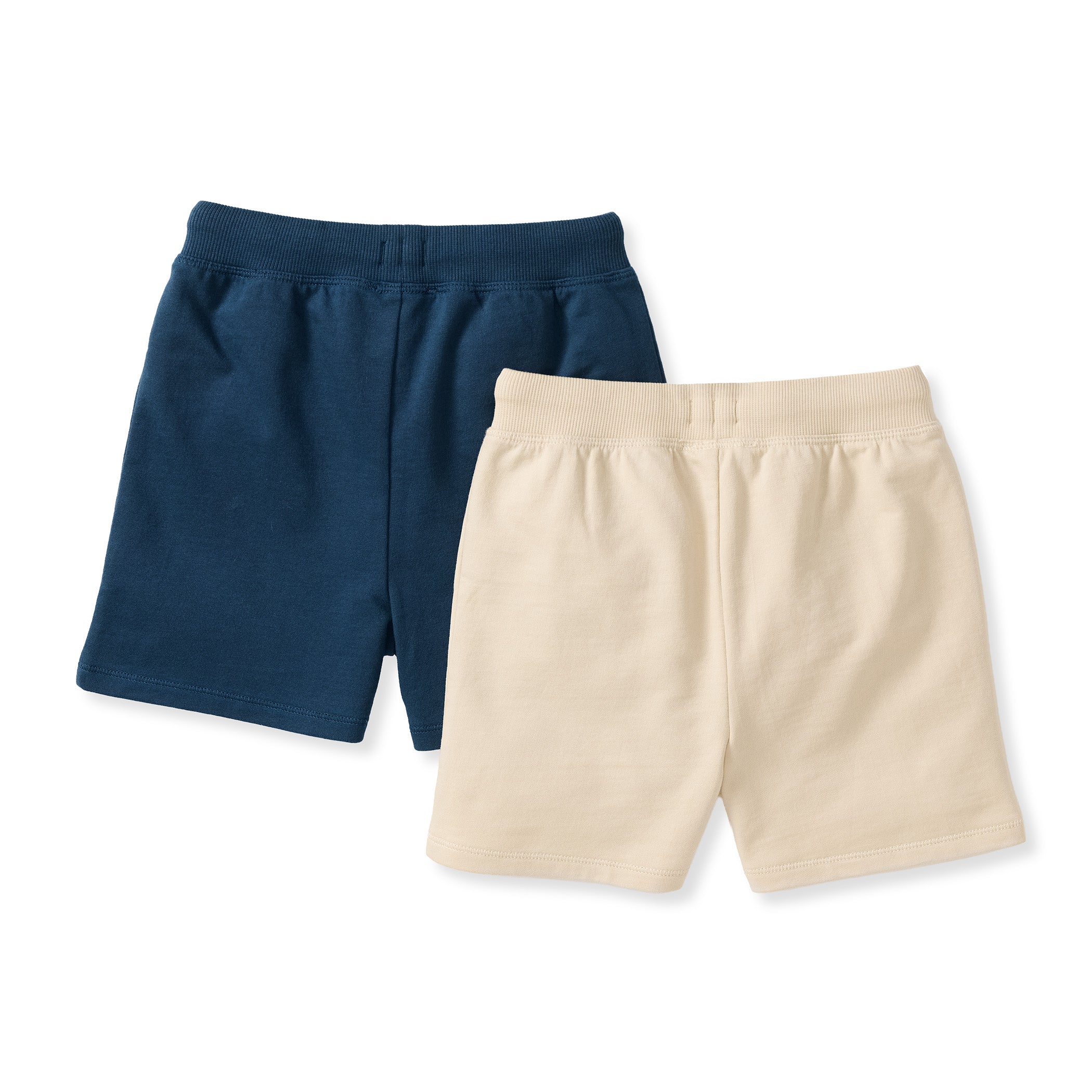 2 Pack Organic Cotton Basic Shorts - Blue/Tan