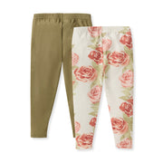 2 Pack Autumn Rose Girl Leggings - Sequoia Bark