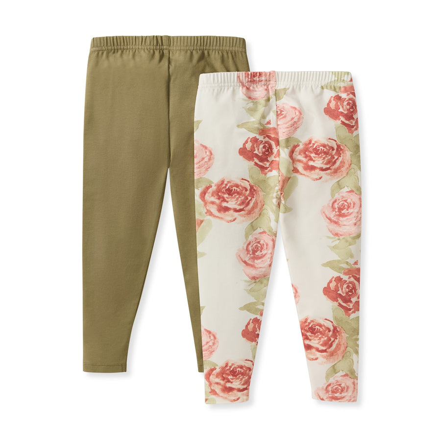 2 Pack Autumn Rose Girl Leggings - Sequoia Bark
