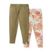 2 Pack Autumn Rose Girl Leggings - Sequoia Bark