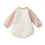 Organic Cotton Wild Floral Sweatshirt Bodysuit - Eggshell