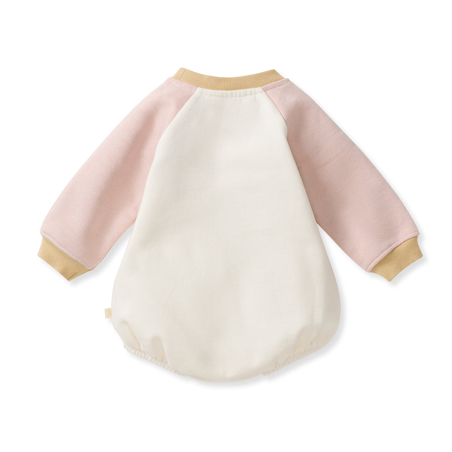 Organic Cotton Wild Floral Sweatshirt Bodysuit - Eggshell