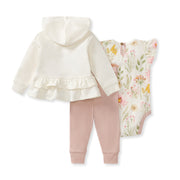 3 Piece Organic Cotton Wild Floral Set - Eggshell