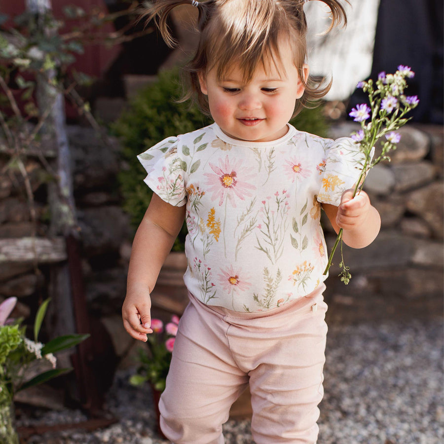 3 Piece Organic Cotton Wild Floral Set - Eggshell