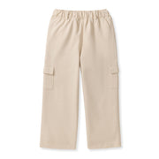 Organic Cotton  Wide Leg Cargo Pants - Pale Oak Wood