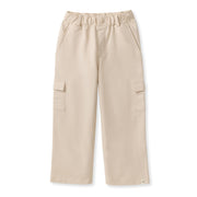 Organic Cotton  Wide Leg Cargo Pants - Pale Oak Wood