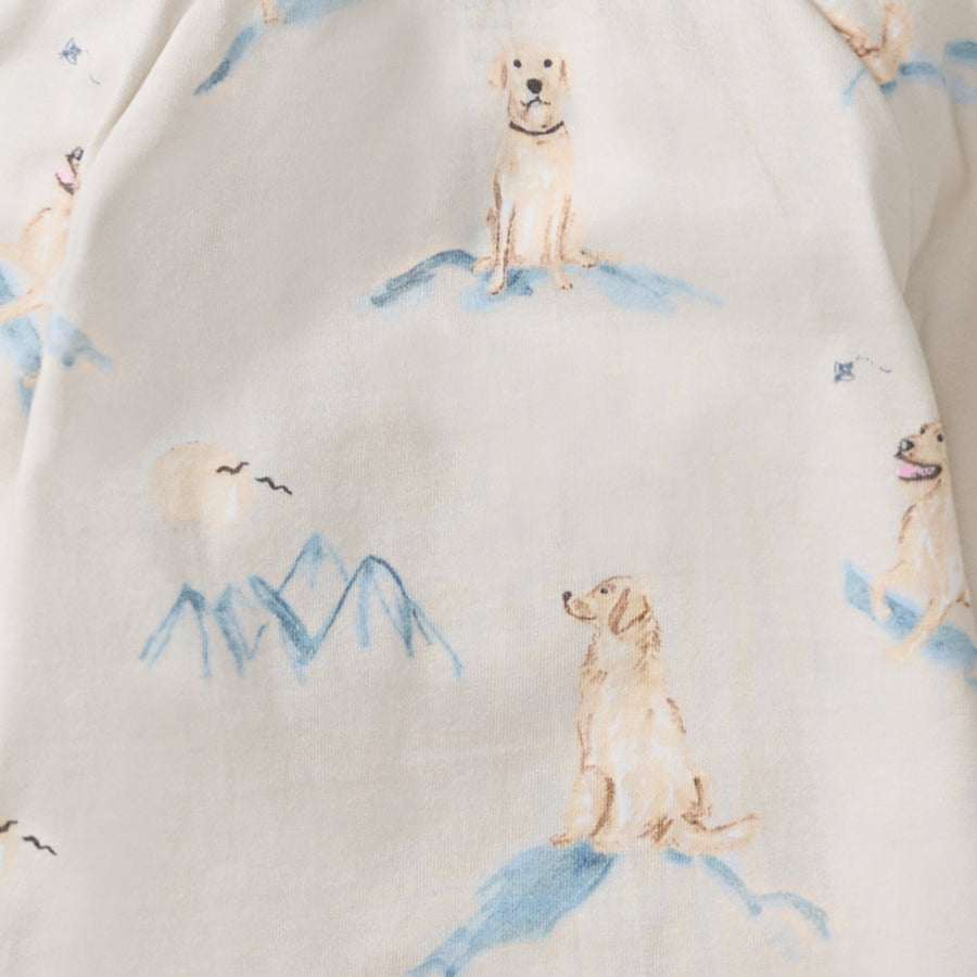 2 Pack Top Dog Long Sleeve Bodysuits - Pale Oak Wood